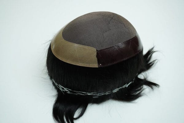 Blake: Fine Mono Hairpiece with NPU Perimeter. Cross Stitch on NPU Base for durability - Image 2